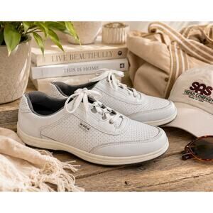 SAS Tripad Comfort Women’s White Leather Walking Shoes 7.5 Wide Made in USA